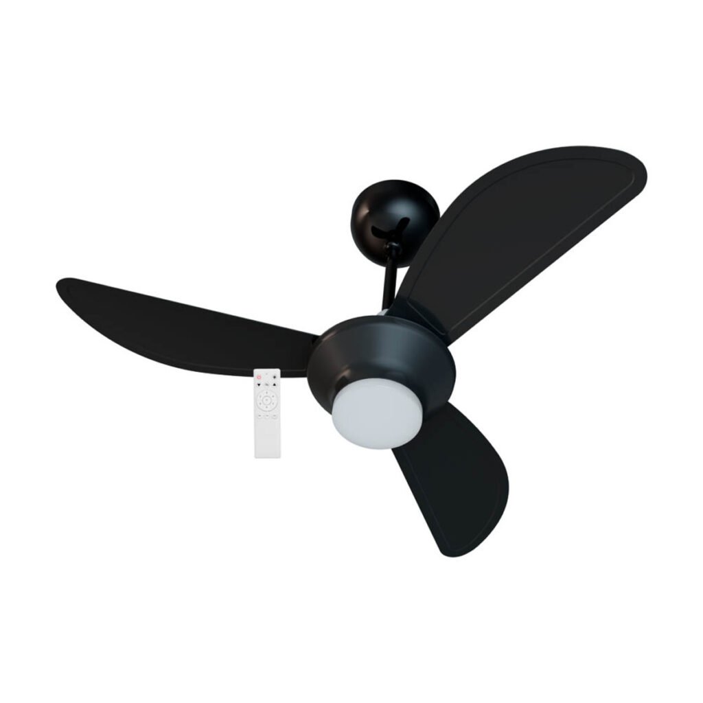 Ventilador De Teto Mistral Led 18w 3p Bivolt Preto Ventisol