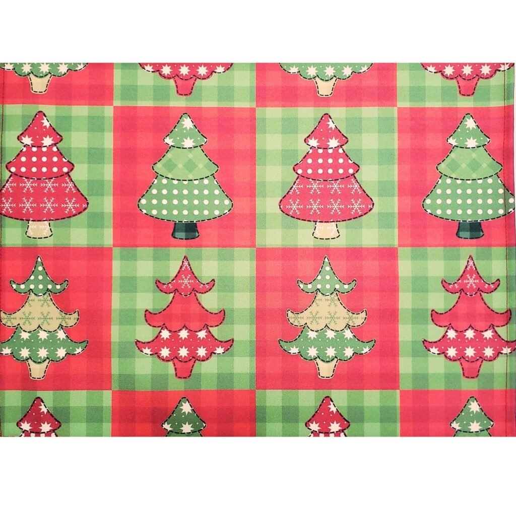 Kit 4 Jogos Americanos Retalho árvore De Natal 43cmx34cm - UN / 4
