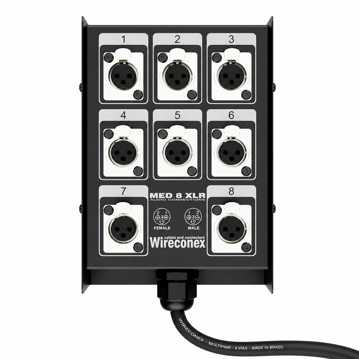 Medusa Multicabo 08 Vias Xlr / Xlr 10 Metros Wireconex - Imagem 3