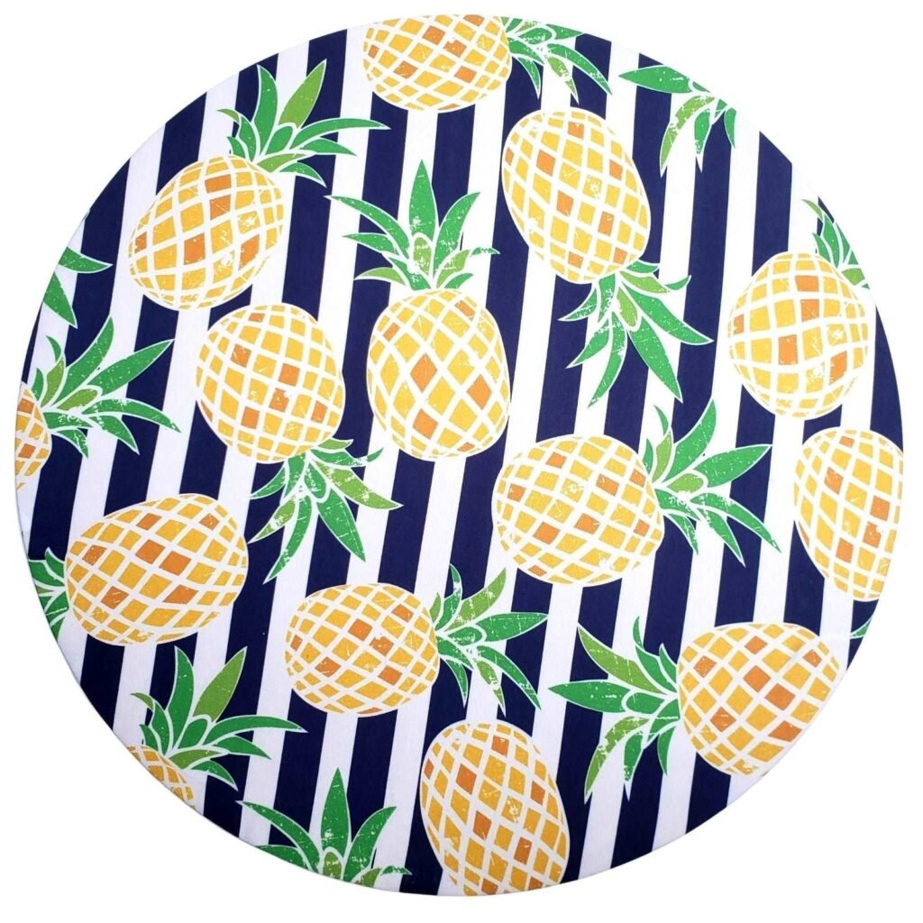 Kit 4 Capas Sousplat Abacaxi Vitral 35cmx35cm Cor:amarelo - UN / 4