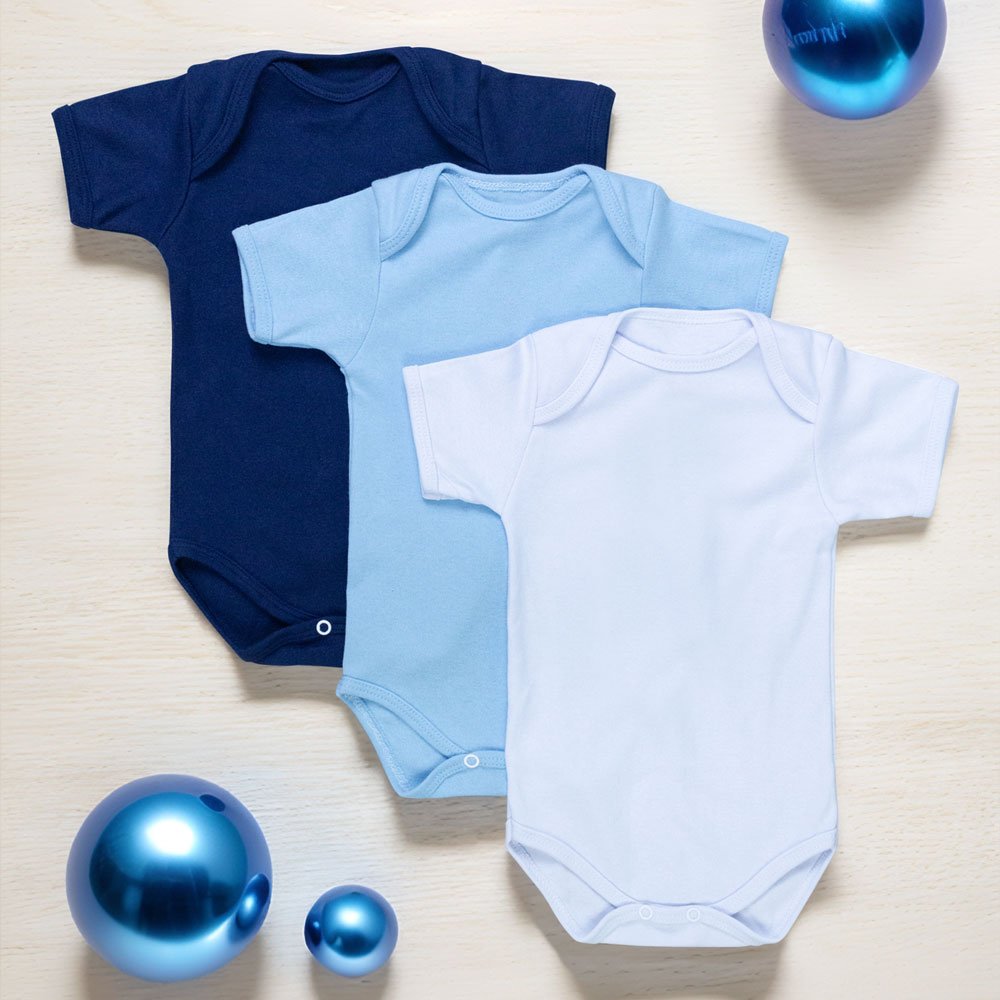 Kit Body Para Bebê Menino Manga Curta 3 Pçs Básico Colors - Imagem 4