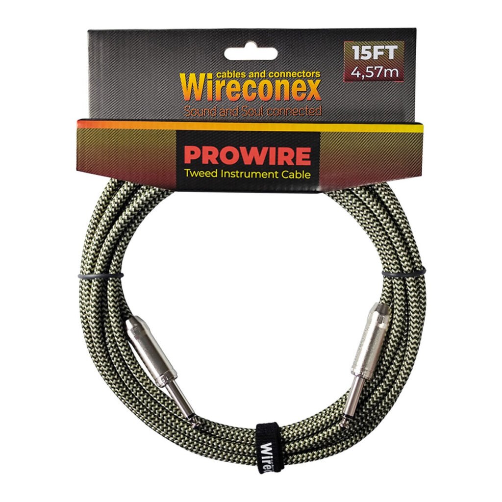 Cabo P10 Prowire Tweed Dourado/verde 4,57m Wireconex