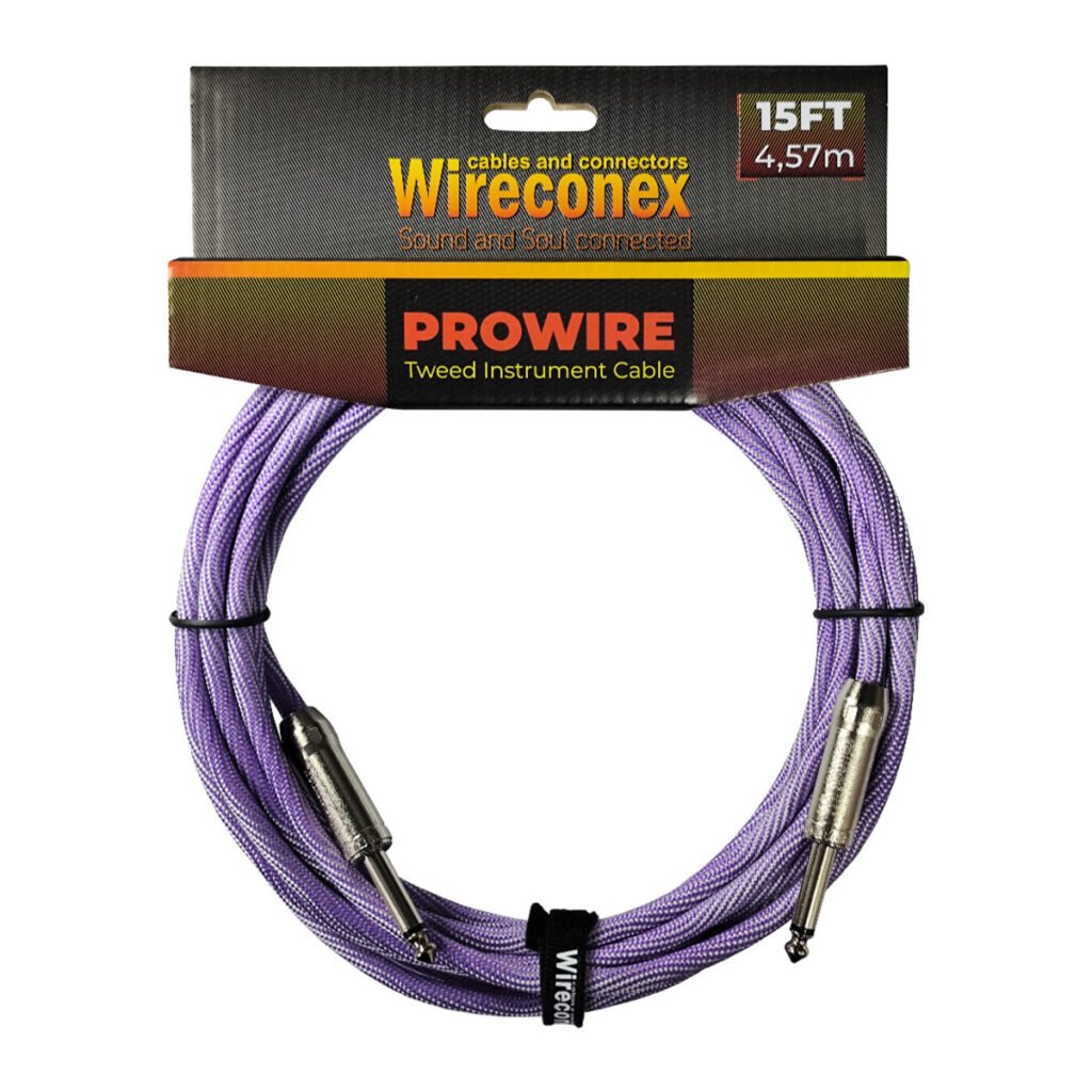 Cabo P10 Prowire Em L Tweed Branco/lilás 4,57m Wireconex - Tam 3926