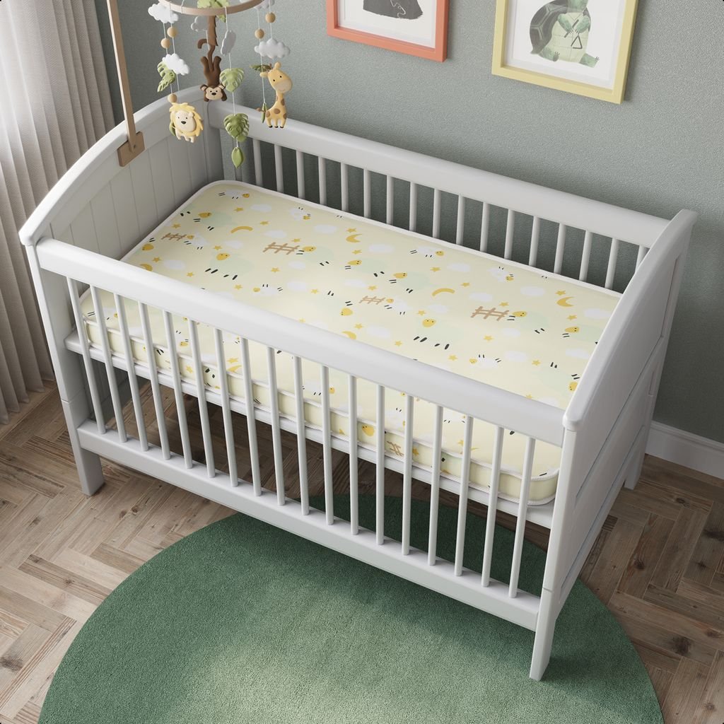 Colchão Baby Berço D18 130x70x7 Bms Estampado Amarelo