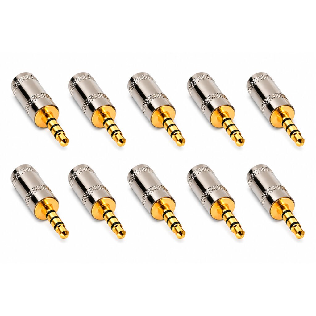 Plug P2 Trrs Corpo Metal Ponta Gold Storm 10 Unidades