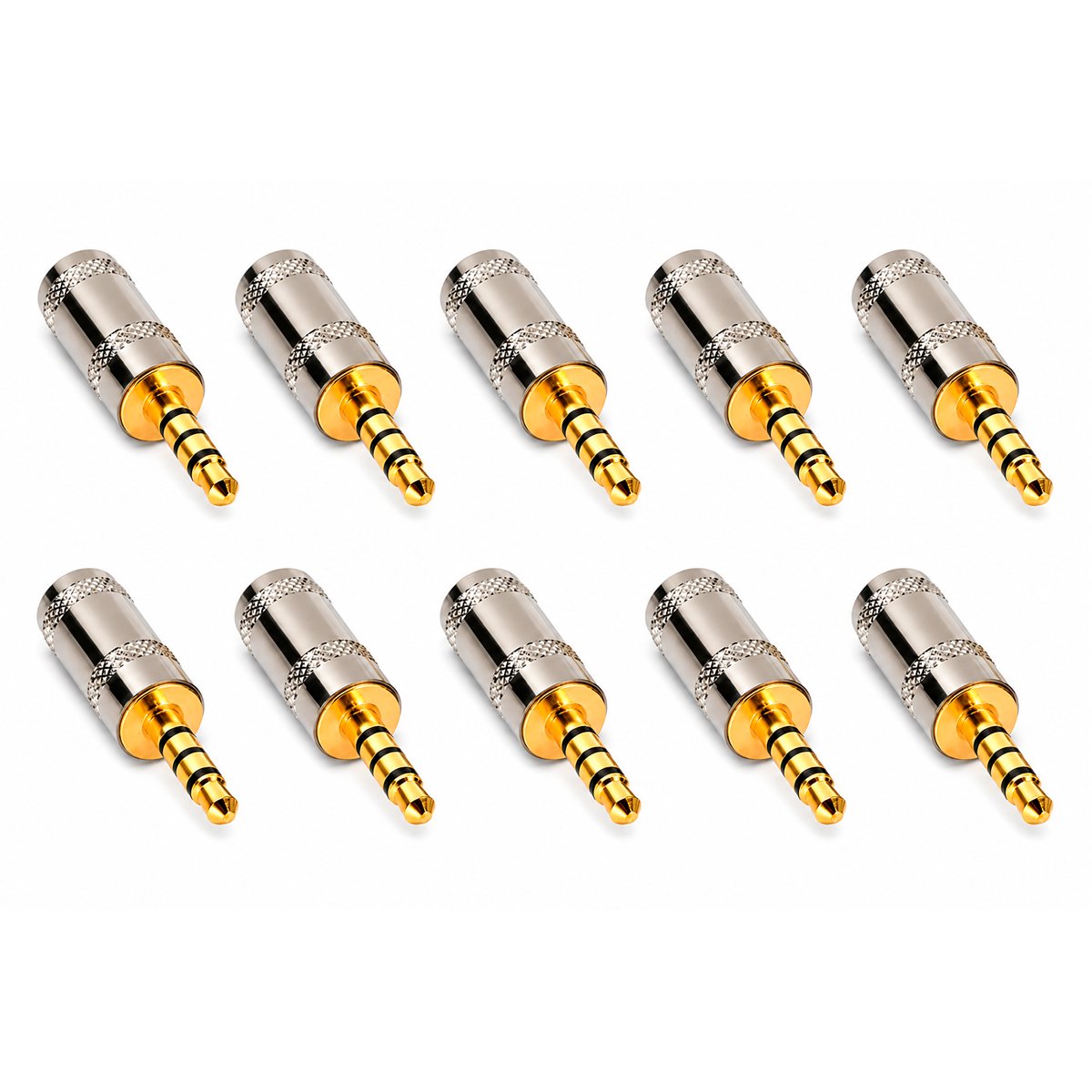 Plug P2 Trrs Corpo Metal Ponta Gold Storm 10 Unidades