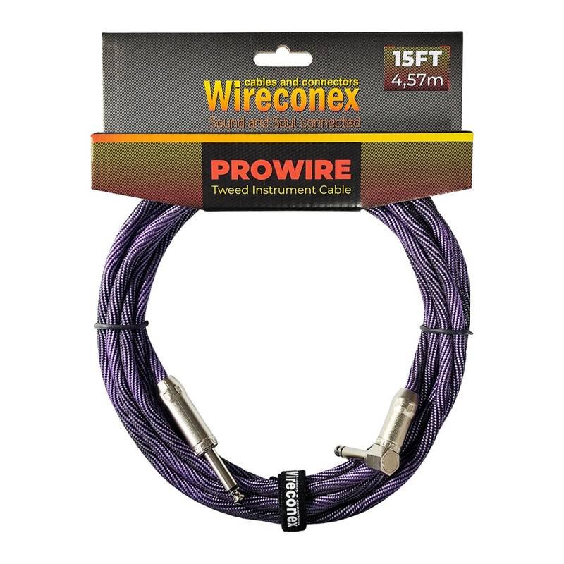 Cabo P10 Prowire Em L Tweed Preto/lilás 4,57m Wireconex