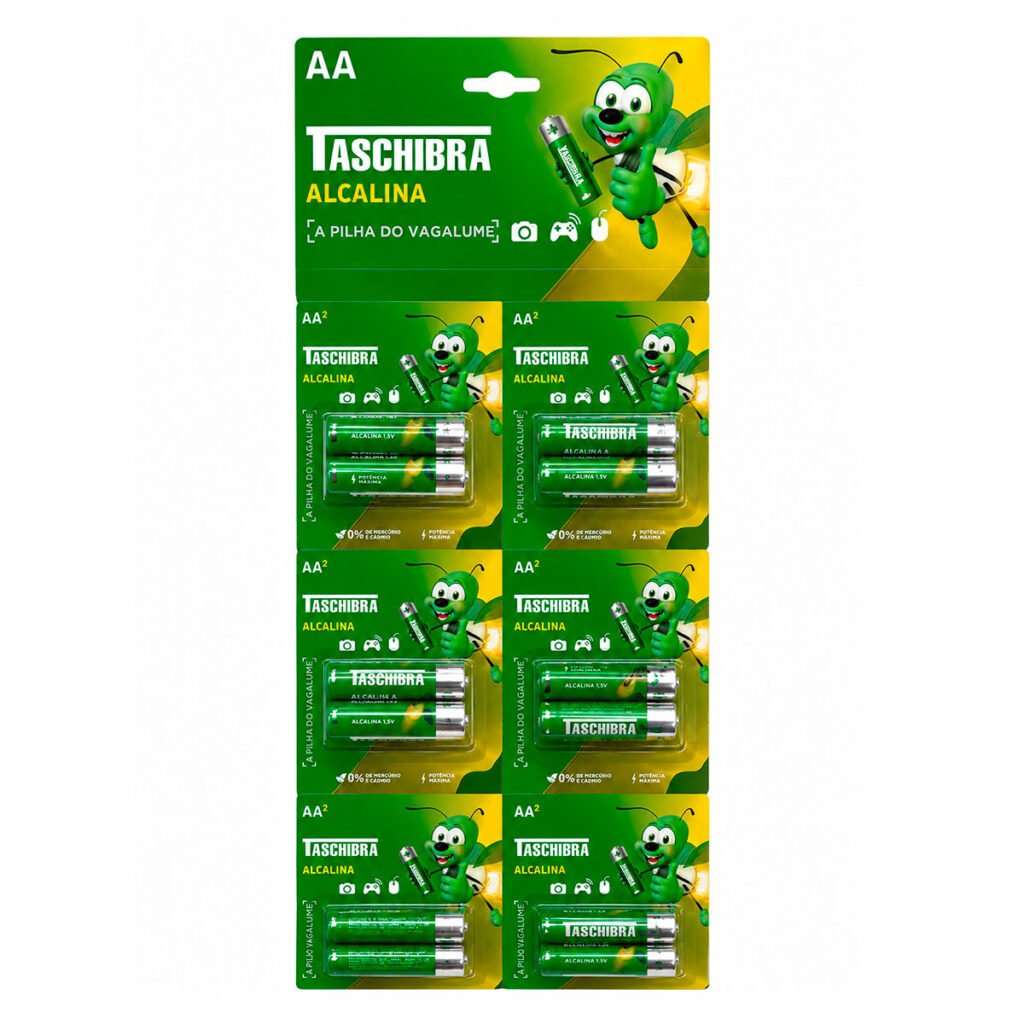 Pilha Alcalina Aa Multiblister 12 Unidades Taschibra