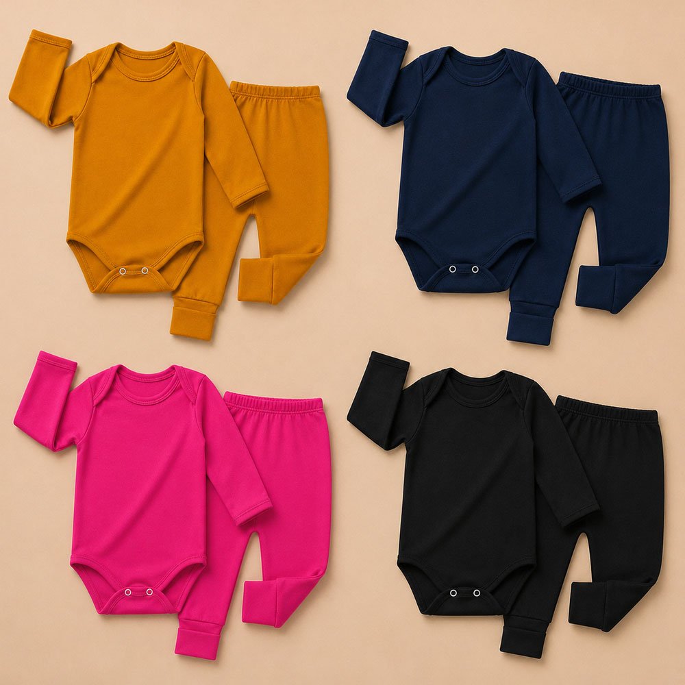 Conjunto Térmico Bebê Body E Calça Pé Reversível Quentinho 0 A 12m