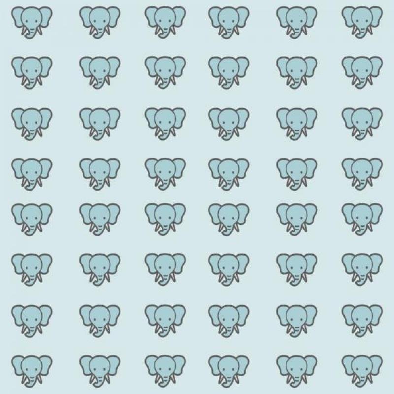 Papel De Parede Infantil Elefante Azul