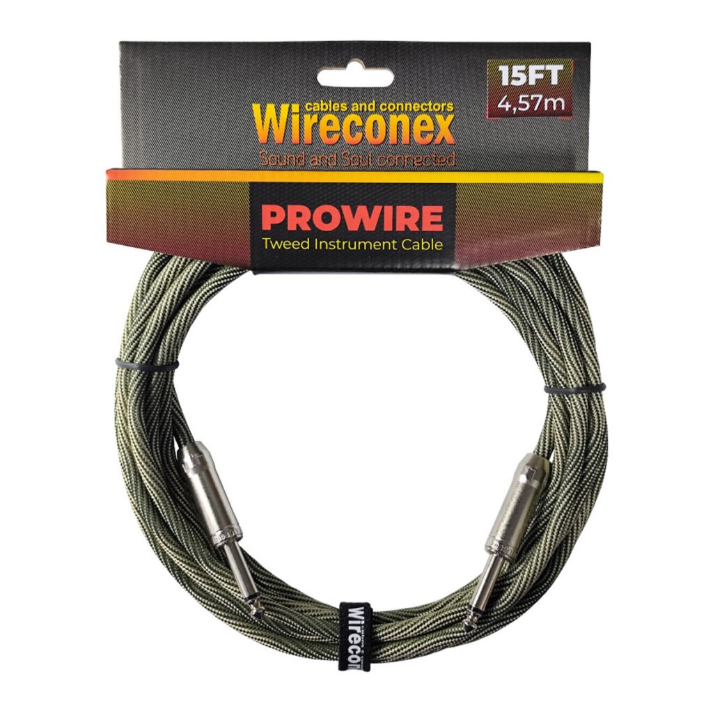 Cabo P10 Prowire Tweed Dourado/verde 4,57m Wireconex - Tam 3918
