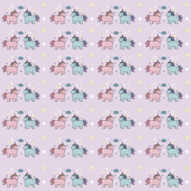 Papel De Parede Infantil Casal Unicórnio