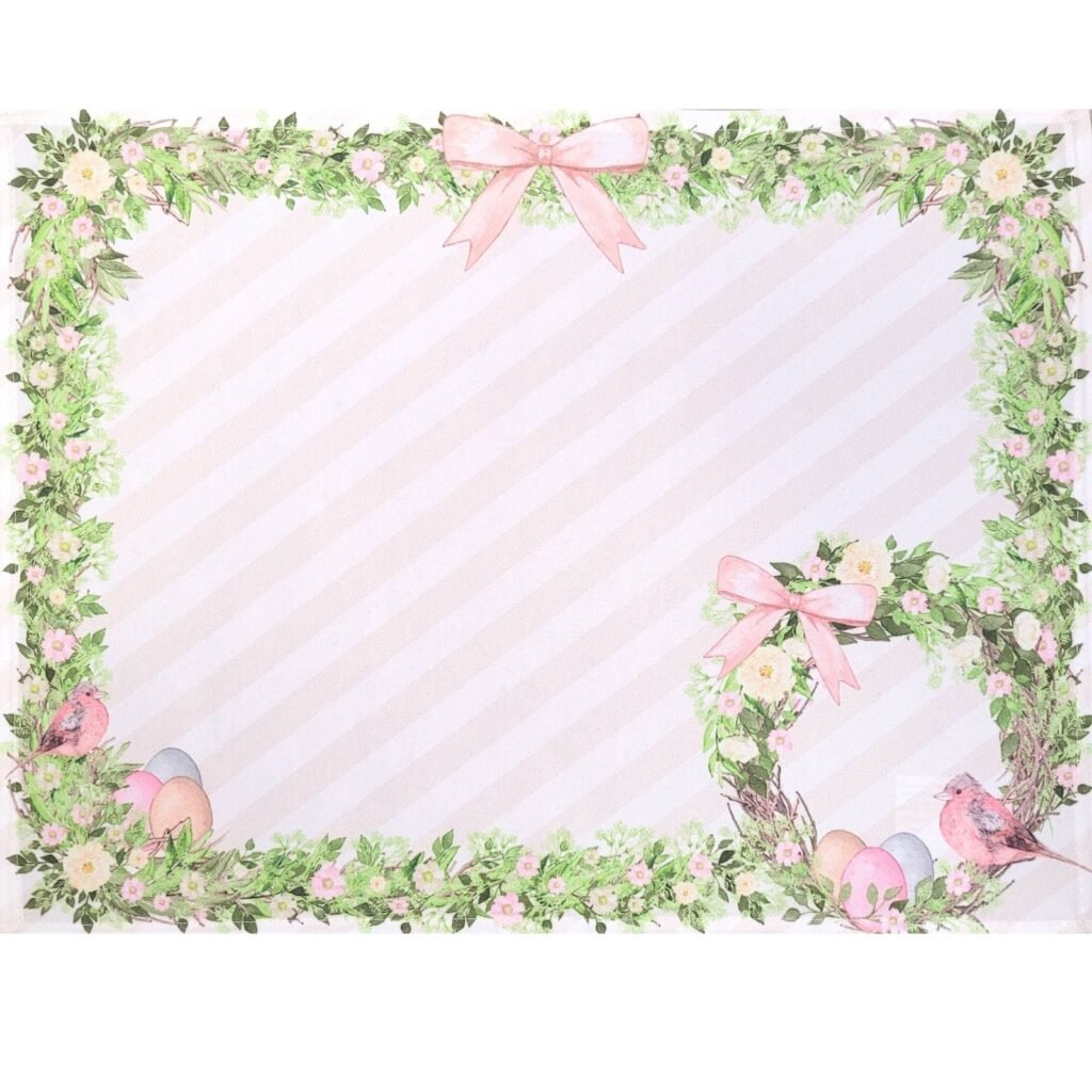 Kit 4 Jogos Americanos Páscoa Floral Vintage Pássaros 43cmx34cm Cor:rossa;tamanho:43cm X 34cm - UN / 4