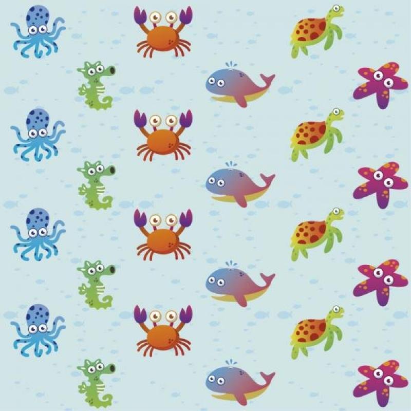 Papel De Parede Infantil Fundo Do Mar Colorido