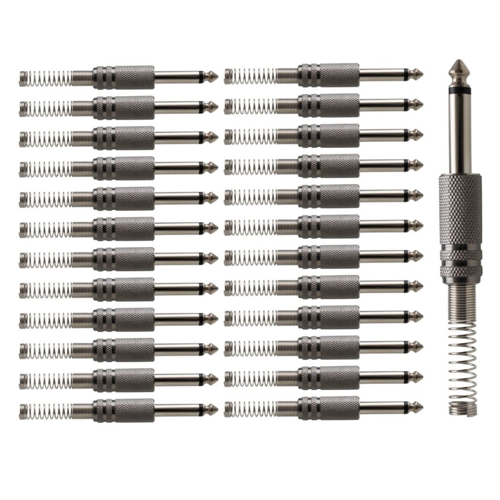 Plug P10 Mono De Metal Níquel Com Mola Storm 50 Unidades