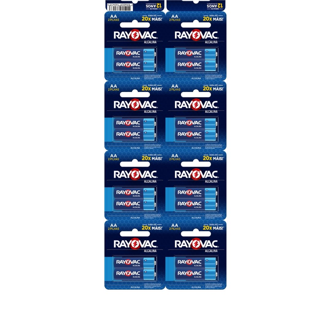 Pilha Alcalina Rayovac Aa2 Multblister (16 Unidades) 20859
