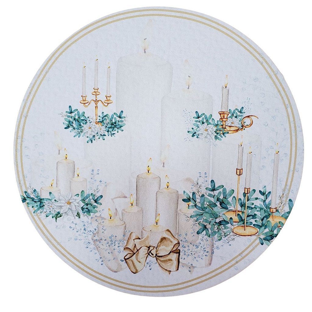 Kit 4 Capas Sousplat Velas De Natal 35cmx35cm - UN / 4