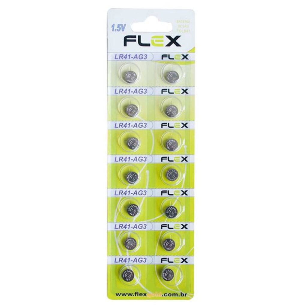 Bateria Botão Lr41 Cartela Com 14 Unidades Flex