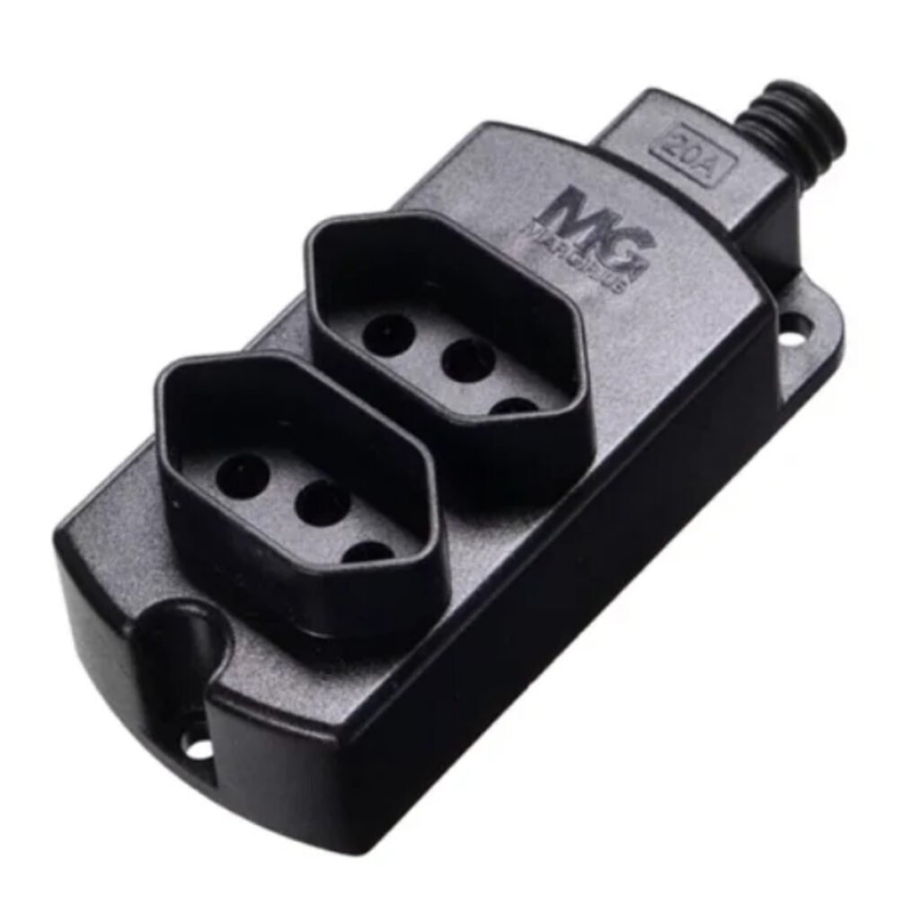 Tomada Multipla Cb - Tmu2-320 Preto 2p+t 20a Margirius