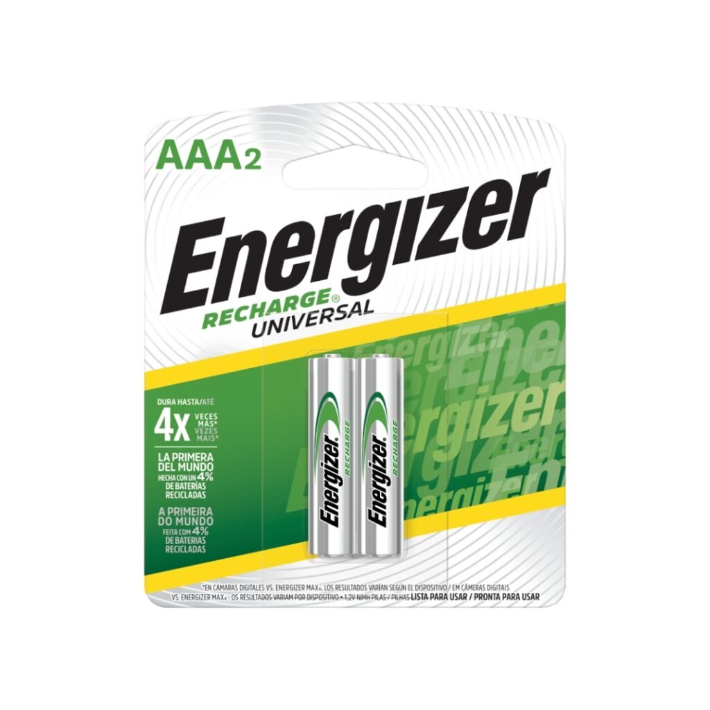 Pilha Recarregável Univ. Aaa2 Cart 2 Energizer