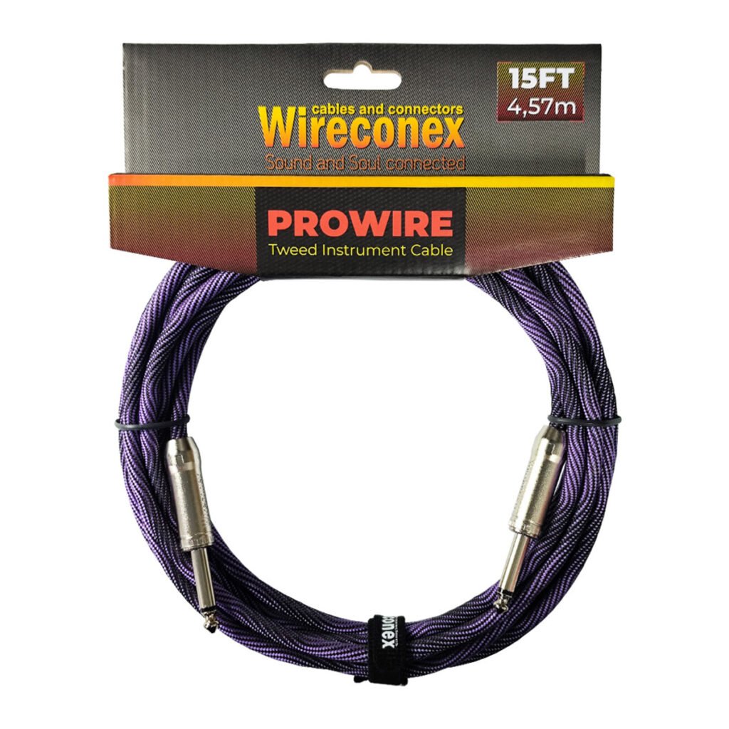 Cabo P10 Prowire Em L Tweed Preto/lilás 4,57m Wireconex - Tam 3929