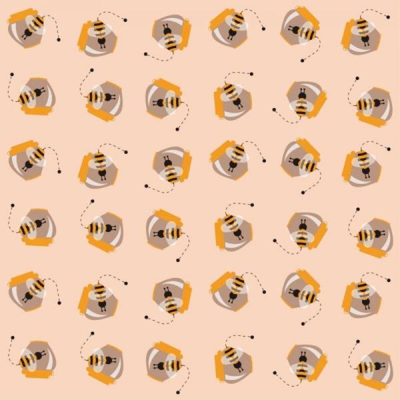Papel De Parede Infantil Abelhas E Pote De Mel