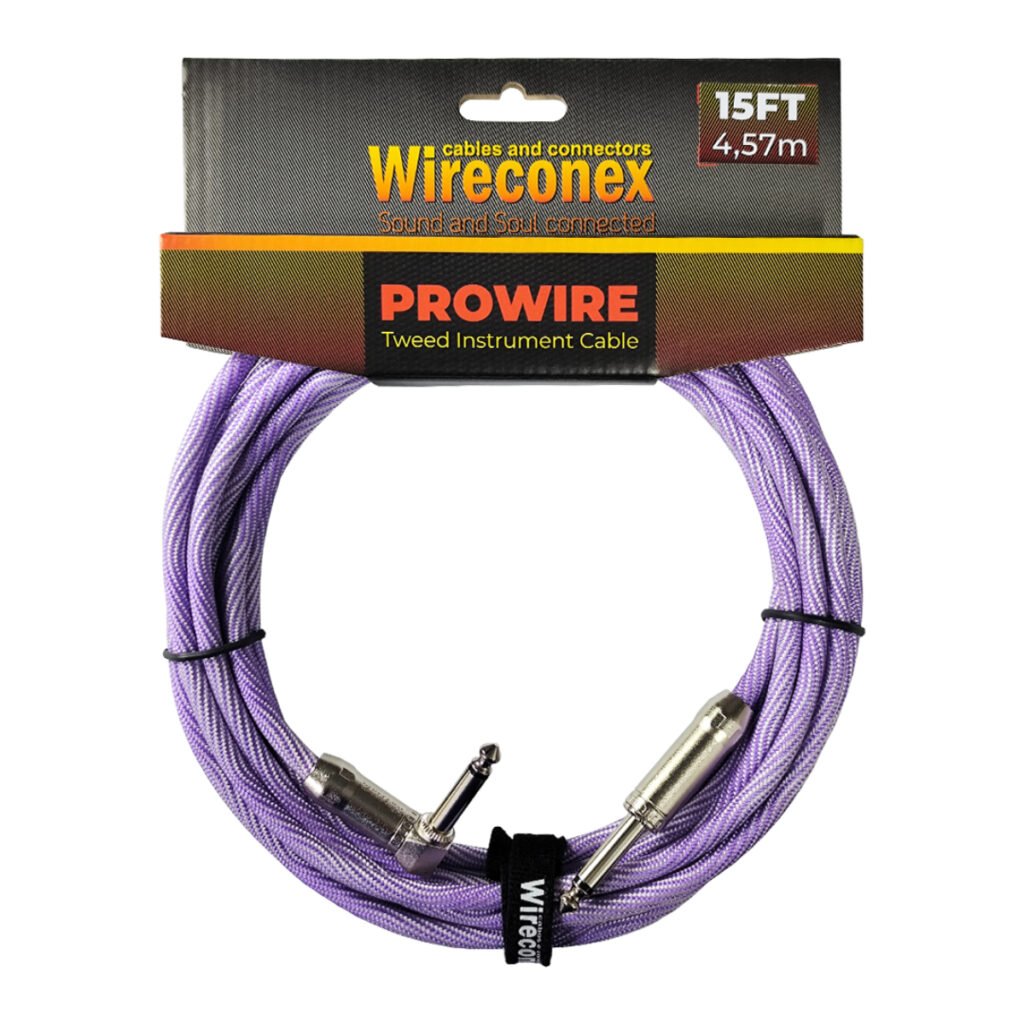 Cabo P10 Prowire Em L Tweed Branco/lilás 3,05m Wireconex