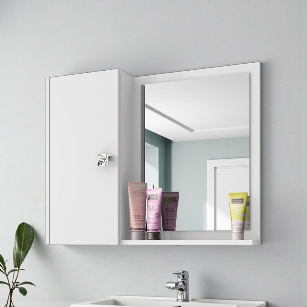 Espelheira Para Banheiro Moderna E Funcional Branco